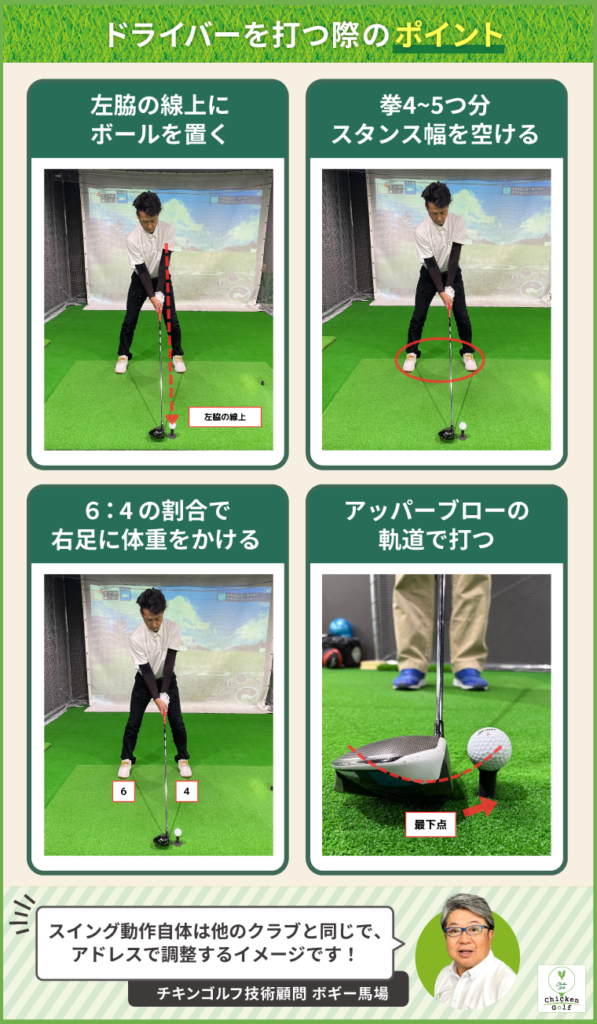 ドライバーを打つ際のポイント