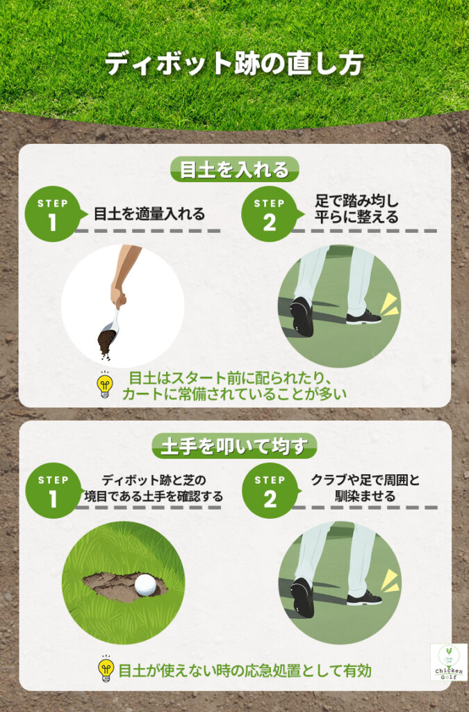 ディボット跡の直し方