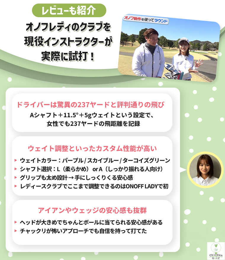 オノフレディのクラブを現役インストラクターが実際に打ってみたレビュー