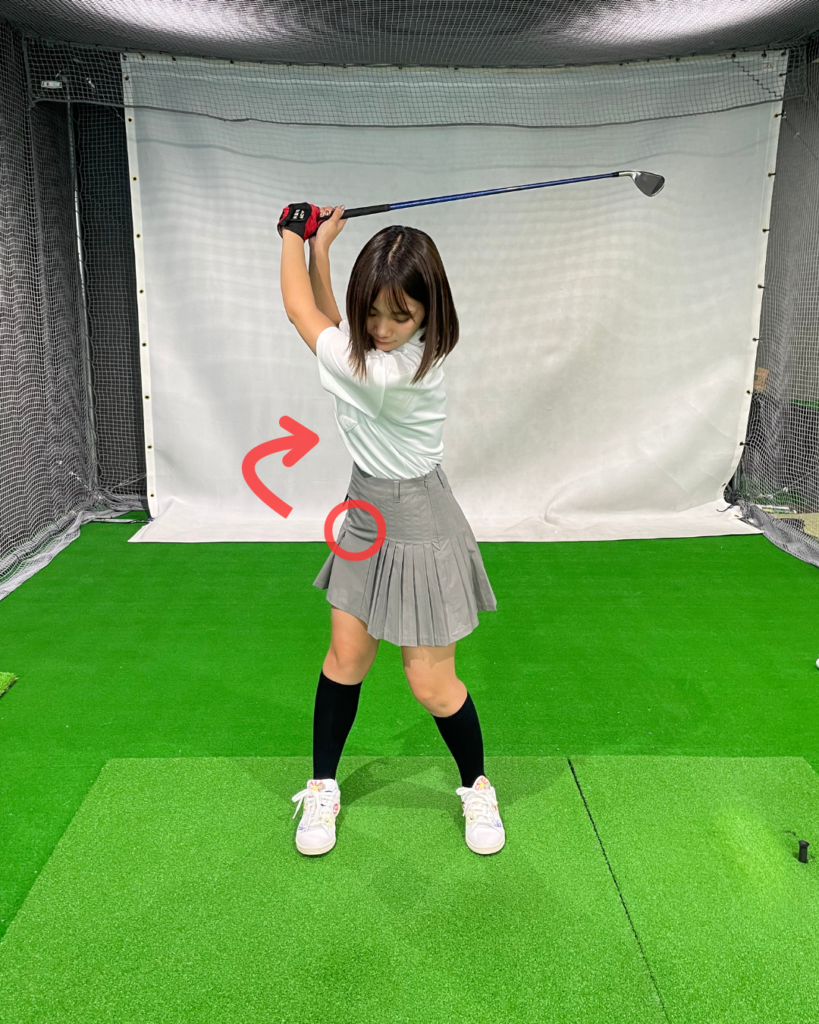 右の股関節が流れていない