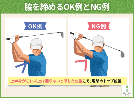 両脇を締めるOK例とNG例