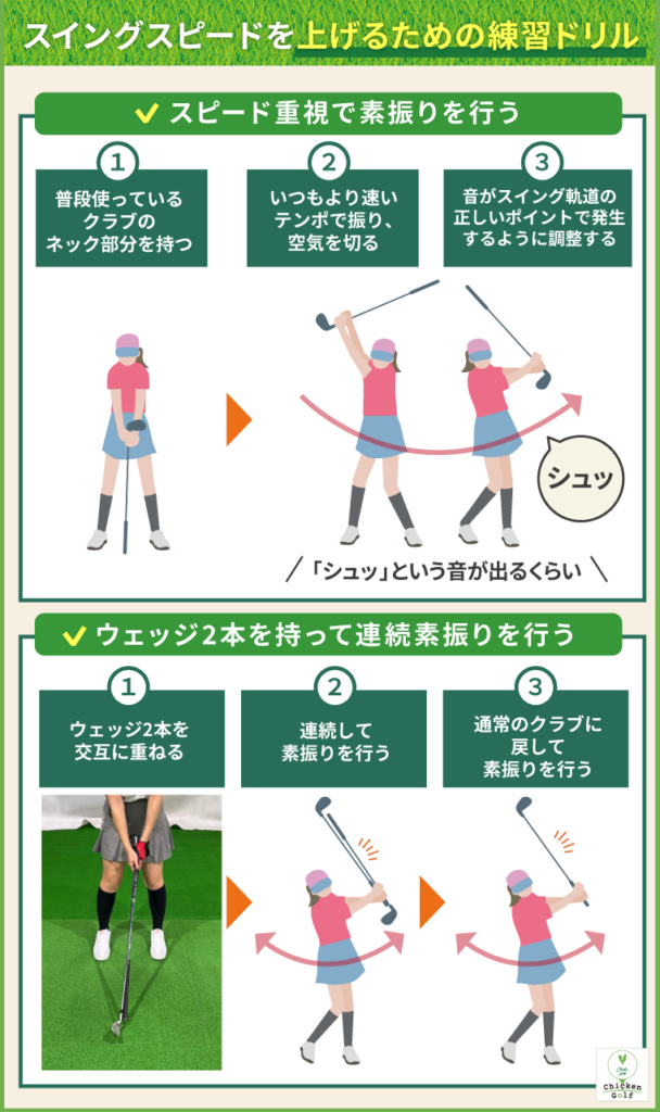 スイングスピードを上げるための練習ドリル