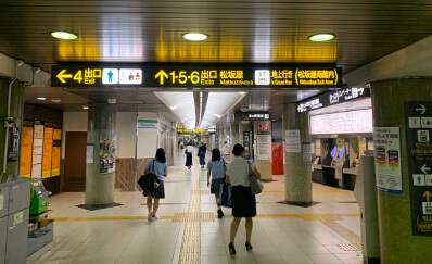 矢場町駅からのアクセス
